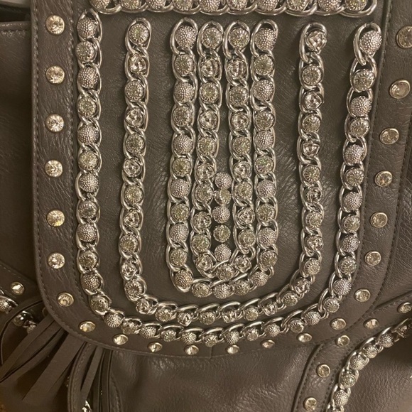 SALE 🦋 Gray Color Sharif Joan Boyce Purse Shoulder Bag With Purse Bag NWOT - Picture 2 of 12